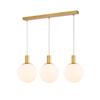 Suspension Dining Table - NETTLIFE - Glass Pendant Lamp - E27 - 3 Bulbs - Gold