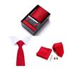 5Pcs/Set Silk Tie Suit Set Bright Color Tie Collar Clip Pocket Square Cufflinks Set Business Weddings Wear Formal Accessories