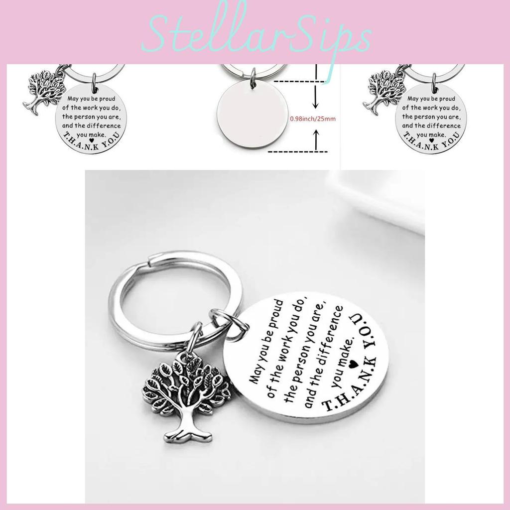 Inspirational Stainless Steel Keychain With Tree Of Life Pendant For Meaningful Gifts