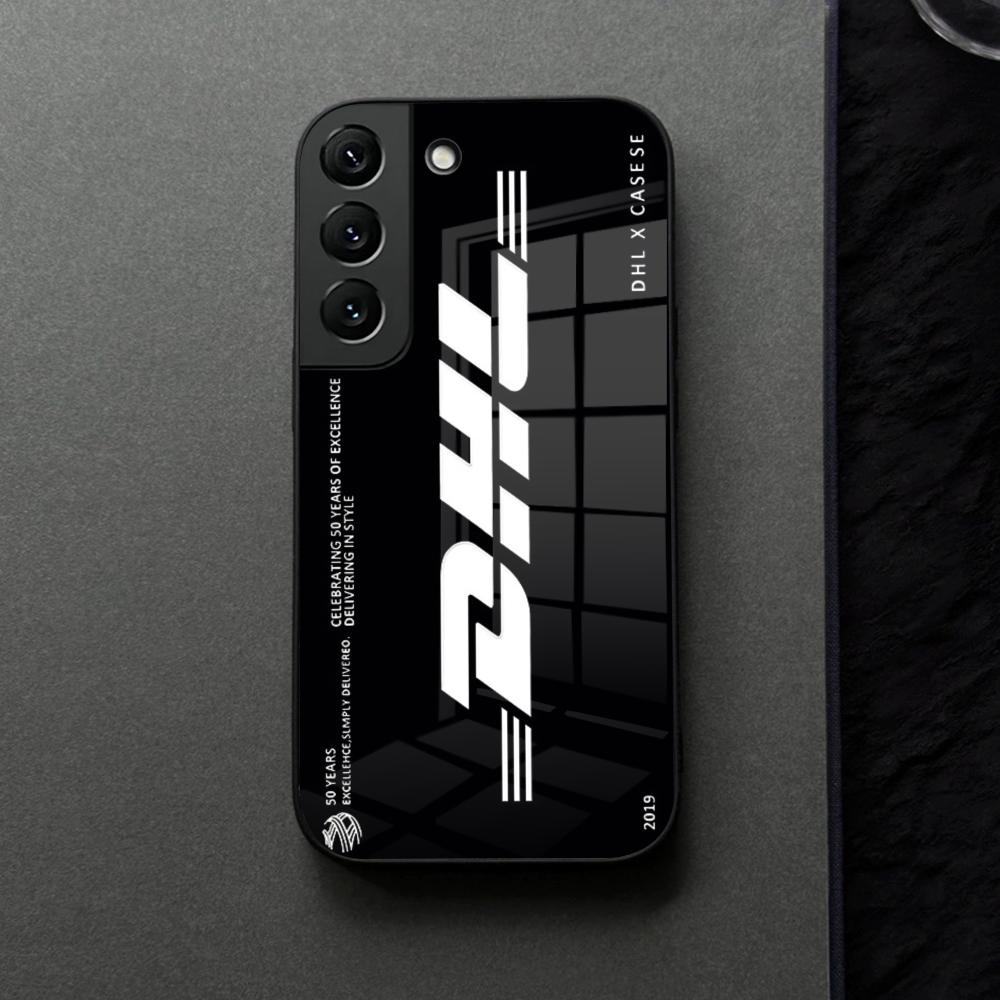 Simple Dhl Express Label Phone Case Glass For Samsung Galaxy S21 S25 S22 S20 S24 S23 Ultra Fe Plus A16 A34 A54 A24 Coque