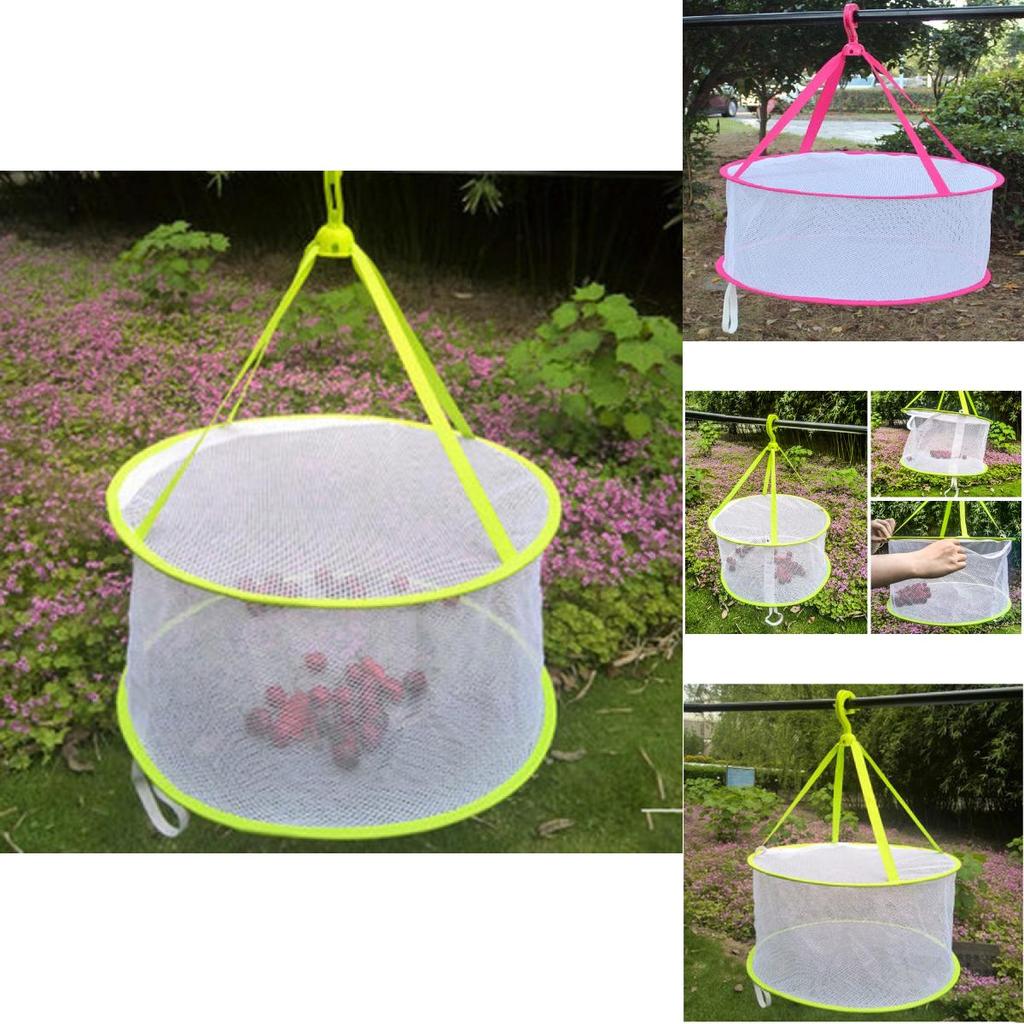 Foldable Clothes Drying Mesh Basket With Large Diameter For Home Use And Socks Air Drying