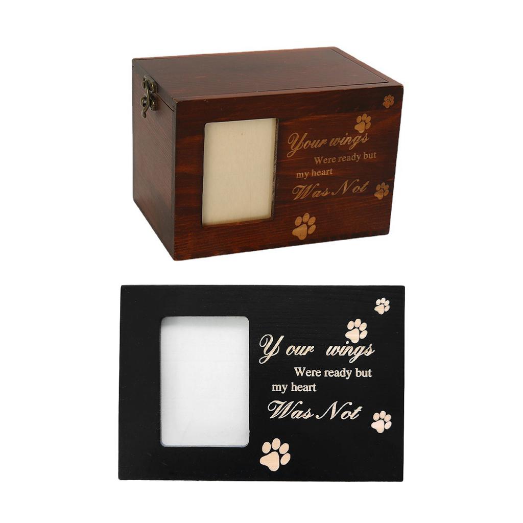 Pet Urns with Photo Frame Funeral Cremation Small Box Wood Urn Loving Memory Pet Urn+Picture Frame Gift Handicraft