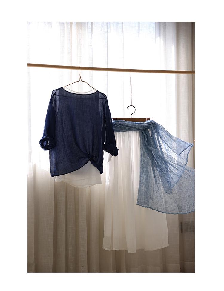 Lightweight Retro Linen Flowy Long Skirt with Elastic Waist