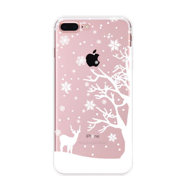 

Peach Elephant Transparent TPU Case for iPhone 6s, 8, X, XR - Snowflake Pattern Snowflake 4