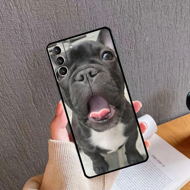 Funny French Bulldog Back Case For Samsung Galaxy S23 Ultra S20 S21 FE S9 S10 Plus Note 10 20 S22 Ultra Coque