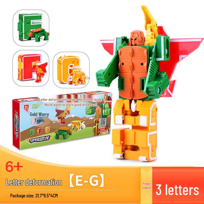 Power Rangers Alphabet & Number Transforming Robot Building Blocks Toy Set for Kids