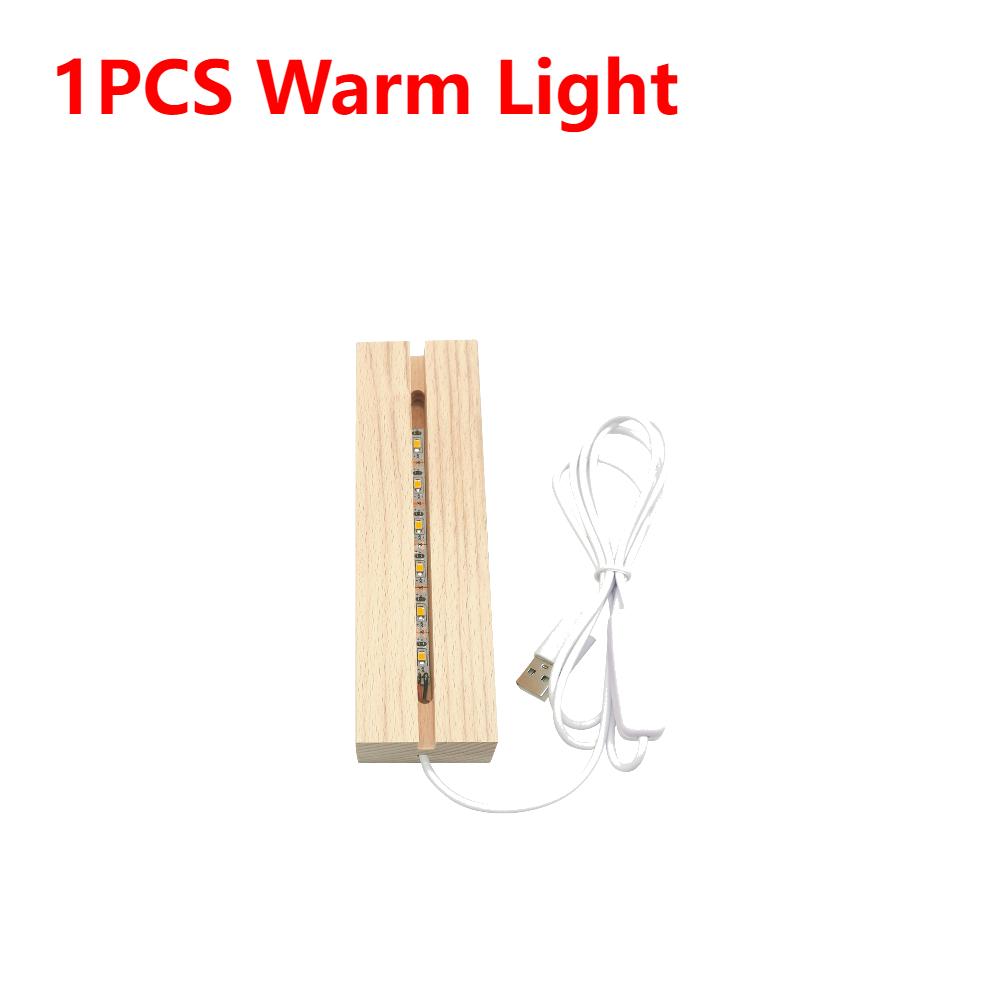 10-1Pcs LED Wood Light Display Crystal Wooden Lighted Base Stand Acrylic Light Plate Base USB Wooden Base for Resin Art Lights