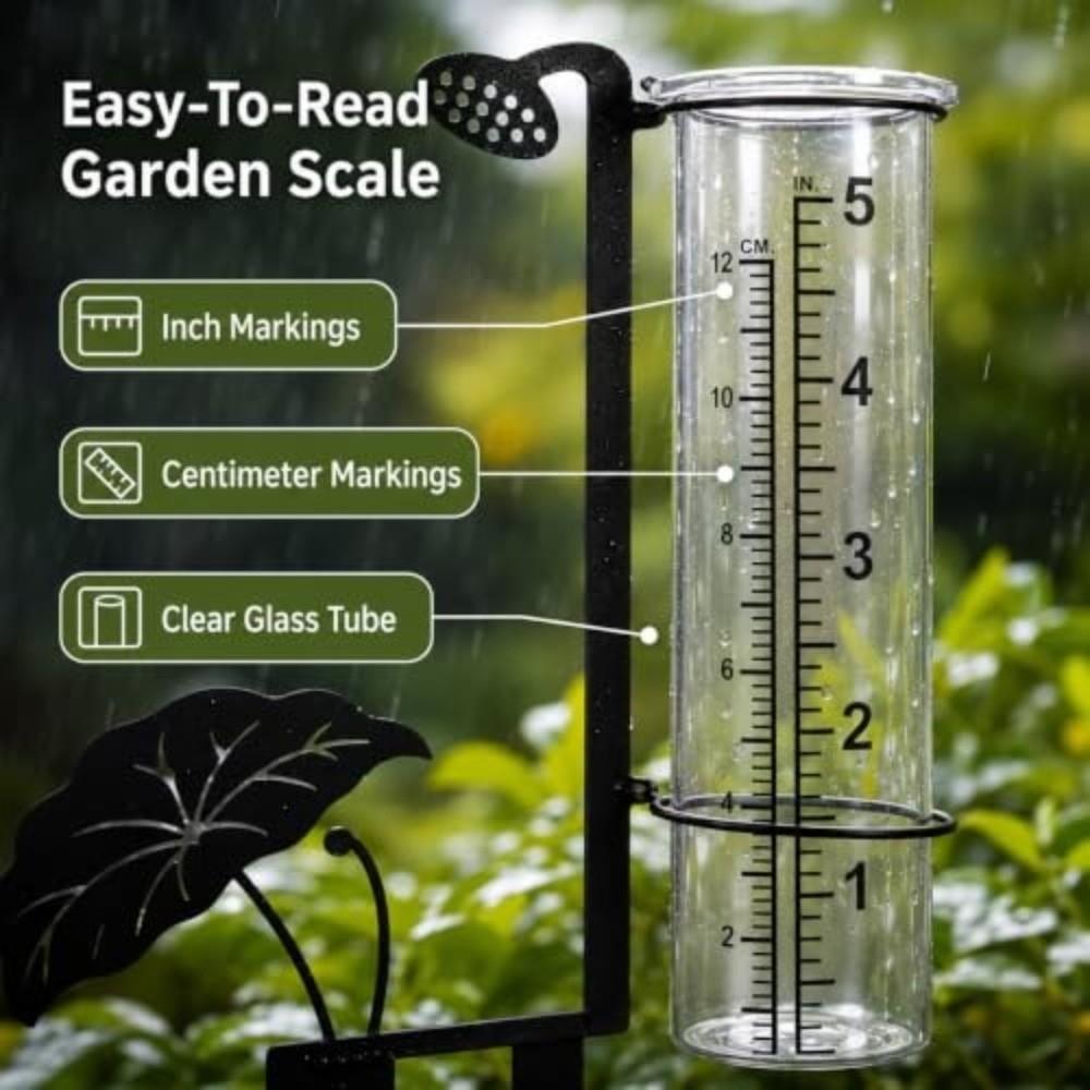 Cartoon Ant Design Garden Rain Gauge Clear Tube Decorative Rain Gauge Rainfall Gauge  Flower Bed