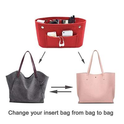 Women Handbag Insert Bag with Multi Pockets Large Capacity Portable Tote Bag Makeup Organizer Bag Insert Pocket for Grocery Bag Commute Shoulder