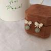 Summer Green Flower Fashionable and Elegant Earrings Temperament Versatile Sweet Stud Earrings Atmospheric Fresh Earrings