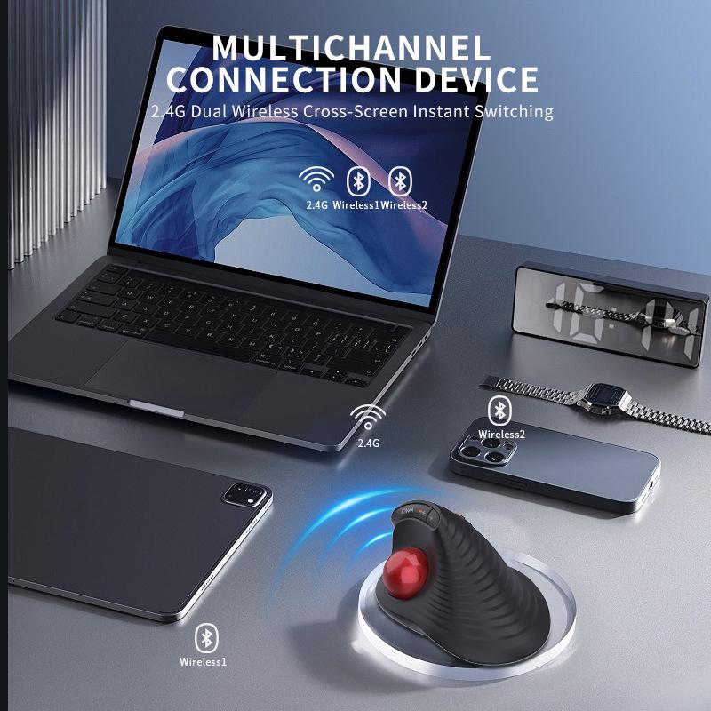 JOMAA Ergonomic Bluetooth Trackball Mouse for PS & CAD Drawing
