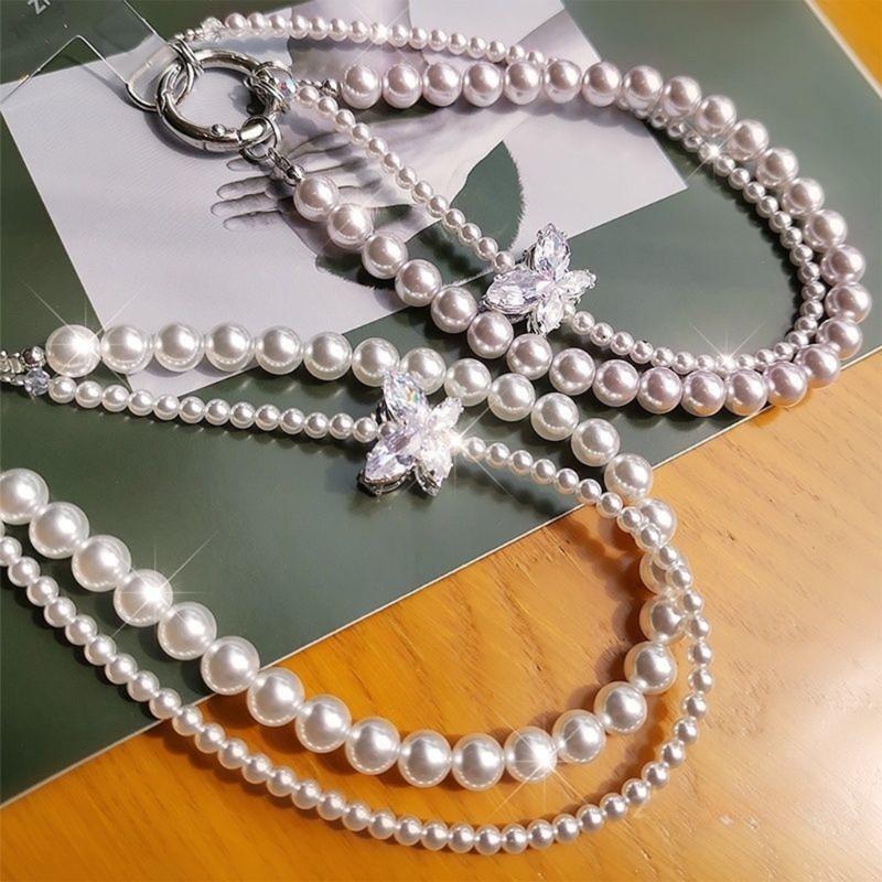 Decorative Phone Case Charm Beaded Mobile Phone Chain Anti-Lost String Chain for Women Girls Phone Decoration Pendant