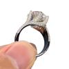 5-Carat Simulated Moissanite Luxury Halo Three-Stone Women's Ring