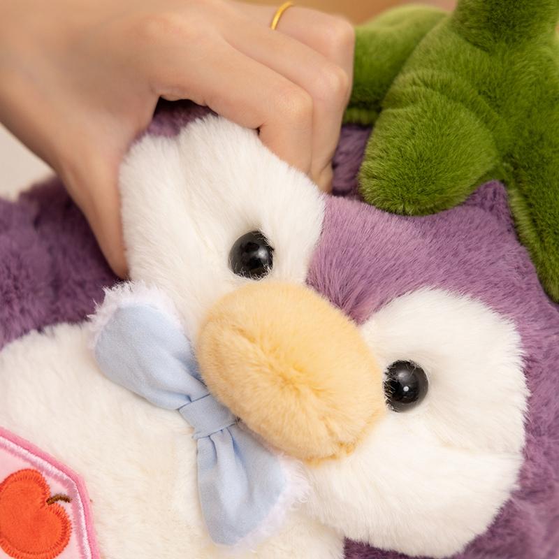25-60cm Creative Purple Penguin Plushie Cute Penguin In Vegetable Eggplant Plush Toy Kawaii Christmas Gift Pillow