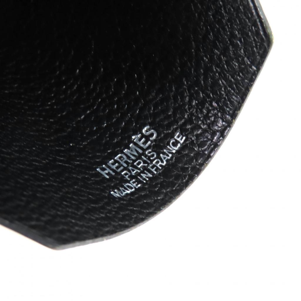 Excellent HERMES Necklace Margiela period leather clochette black leather Women Used