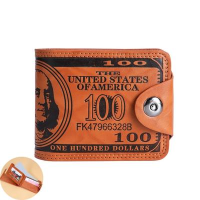 Retro Bifold Pocket Wallet Faux Leather Folding Wallet with Multi Card Slots Portable Card Holder Short Wallet for Men