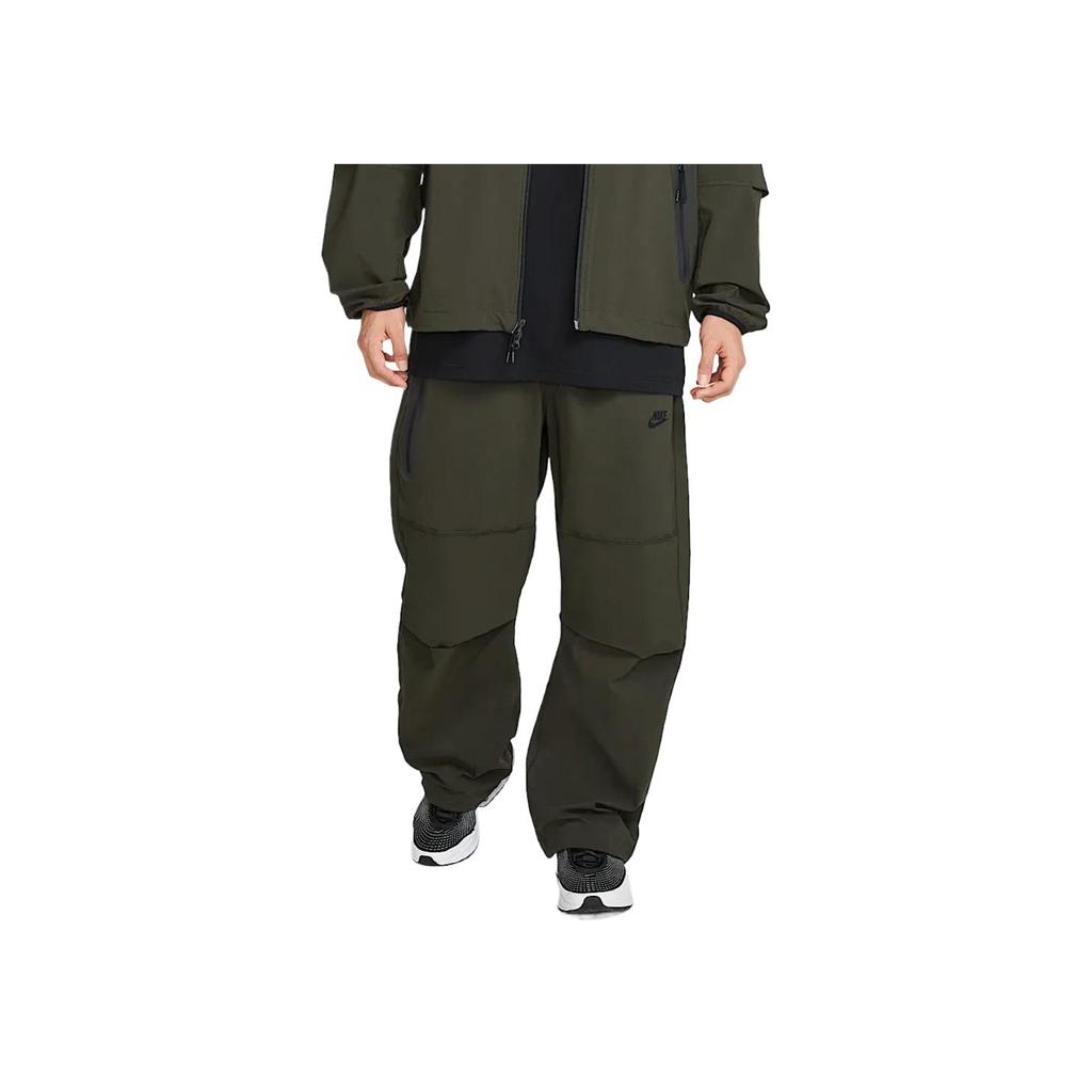 Nike Tech Solid Color Comfortable Fashionable Versatile Knitted Sports Pants Men Bottoms Redwood Black HM7159356
