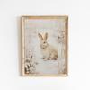 Vintage Easter Cute Little Rabbit Wildflower Posters and Prints Canvas Printing Wall Art Picture for Living Room Home Decoration