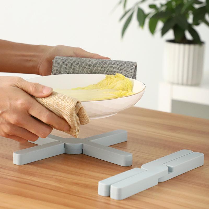 Silicone Cross Folding Heat Insulation Pad Multi-Functional Pot Mat Cup Coaster For Kitchen Dining Table Home Daily Use