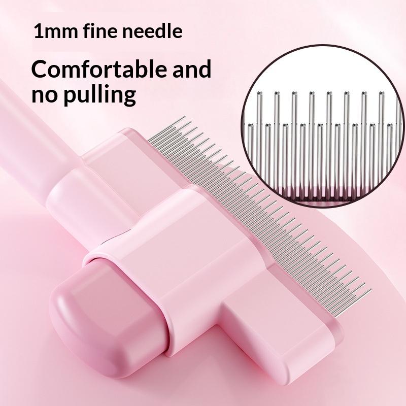 Pet Hair Remover Dog Comb Self Cleaning Dog Comb Pet Hair Remover One Button Massage Brush for Cats Grooming Easy Clean