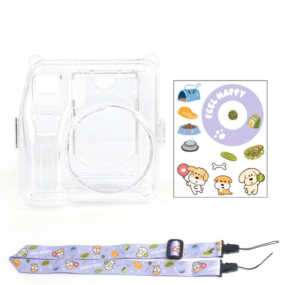 [Film Lab] Instax Mini SE Transparent Case Camera Protective Case with Strap and Stickers CAA61
