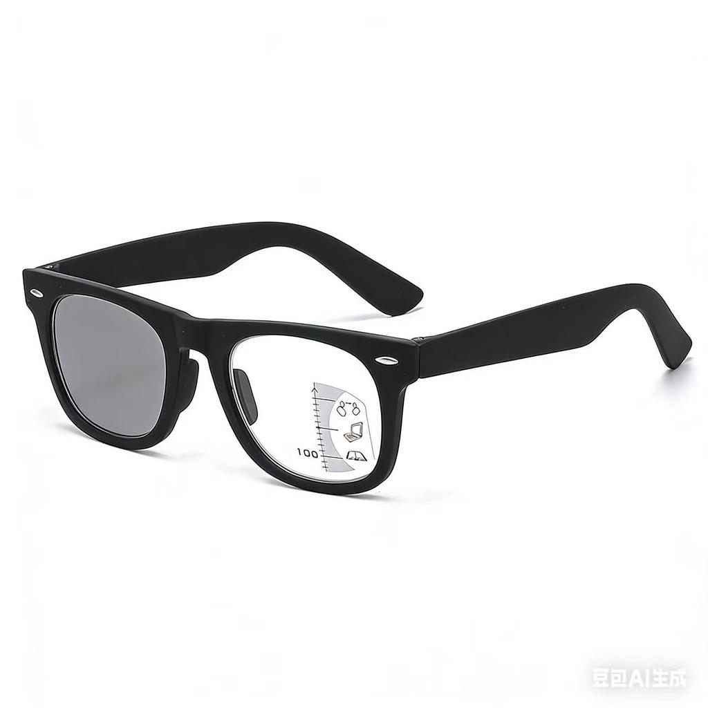 Modische quadratische Rahmen Mehrstärken Photochrome Blaulichtblockierende Presbyopie Brille Unisex Retro Übergroße Lesebrille