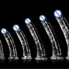 SNAILAGE Classic Realistic Dildo, No Balls, High-Quality TPE, Crystal Transparent White.