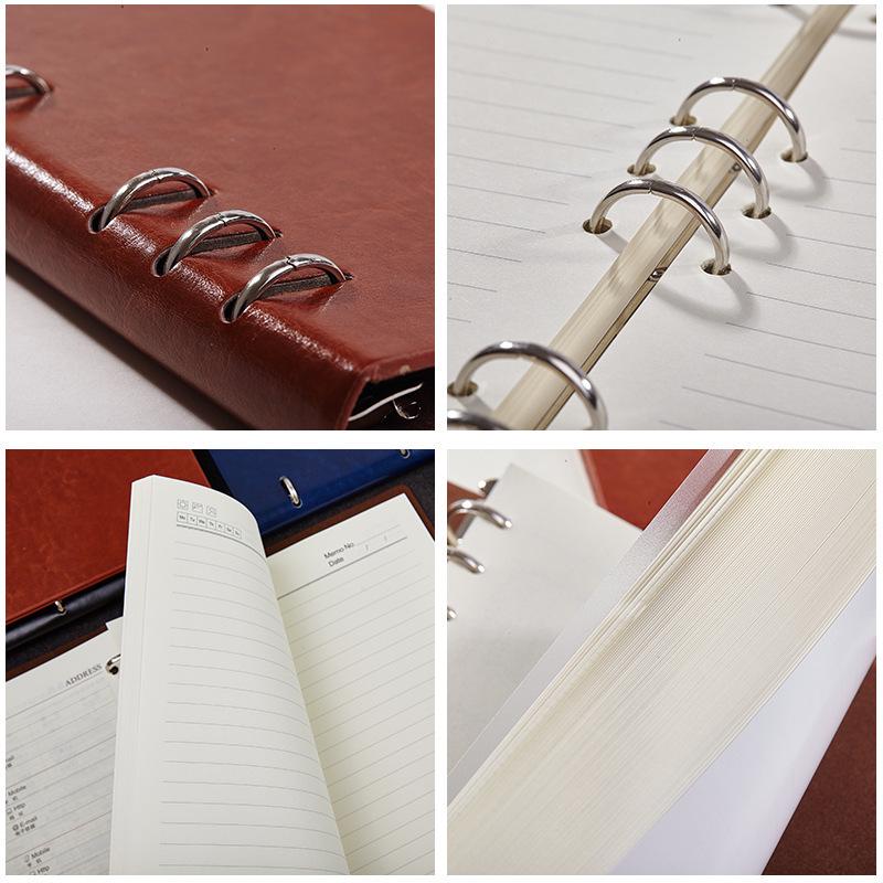 Retro Leather Loose-Leaf Binder: Detachable Core Office Notebook with Multiple Specs