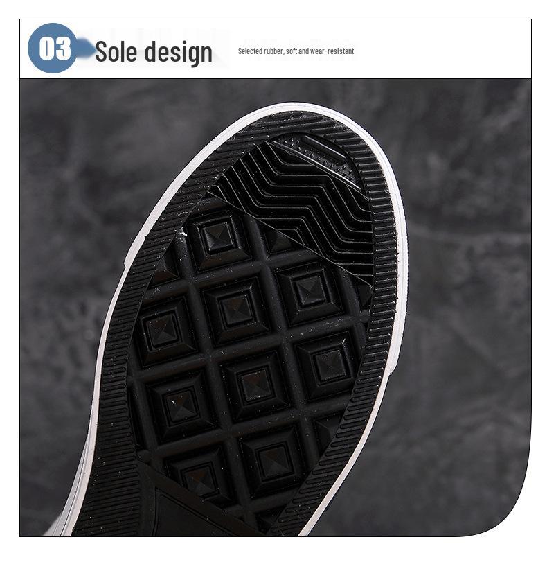 Hong Kong Style High-Top Canvas Shoes: Japanese Retro Zipper Trendy Workwear for Men
