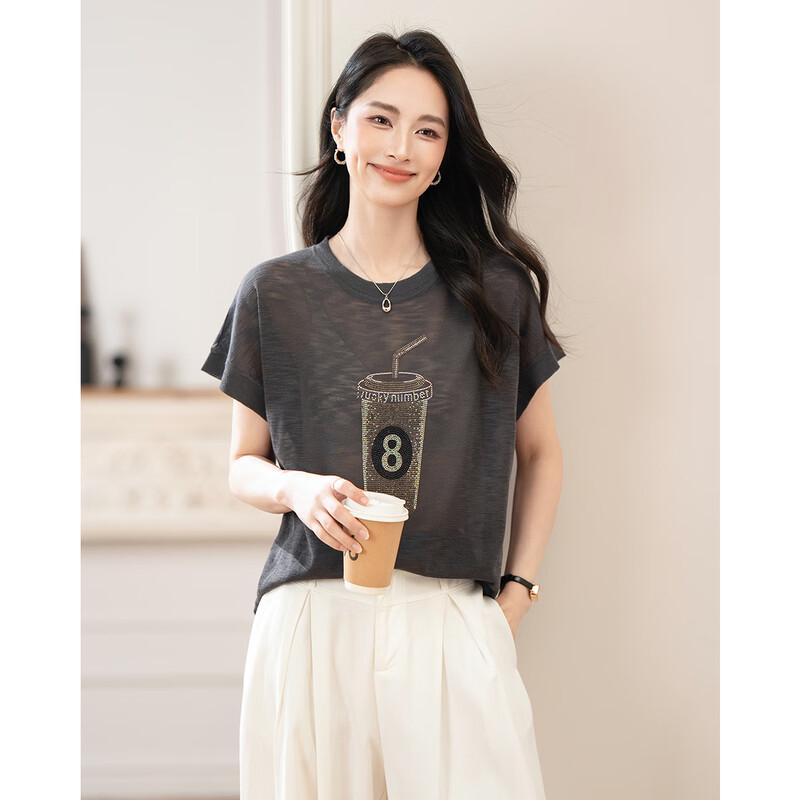 TERRE BLEUE Women s Short Sleeve Knit T-Shirt F