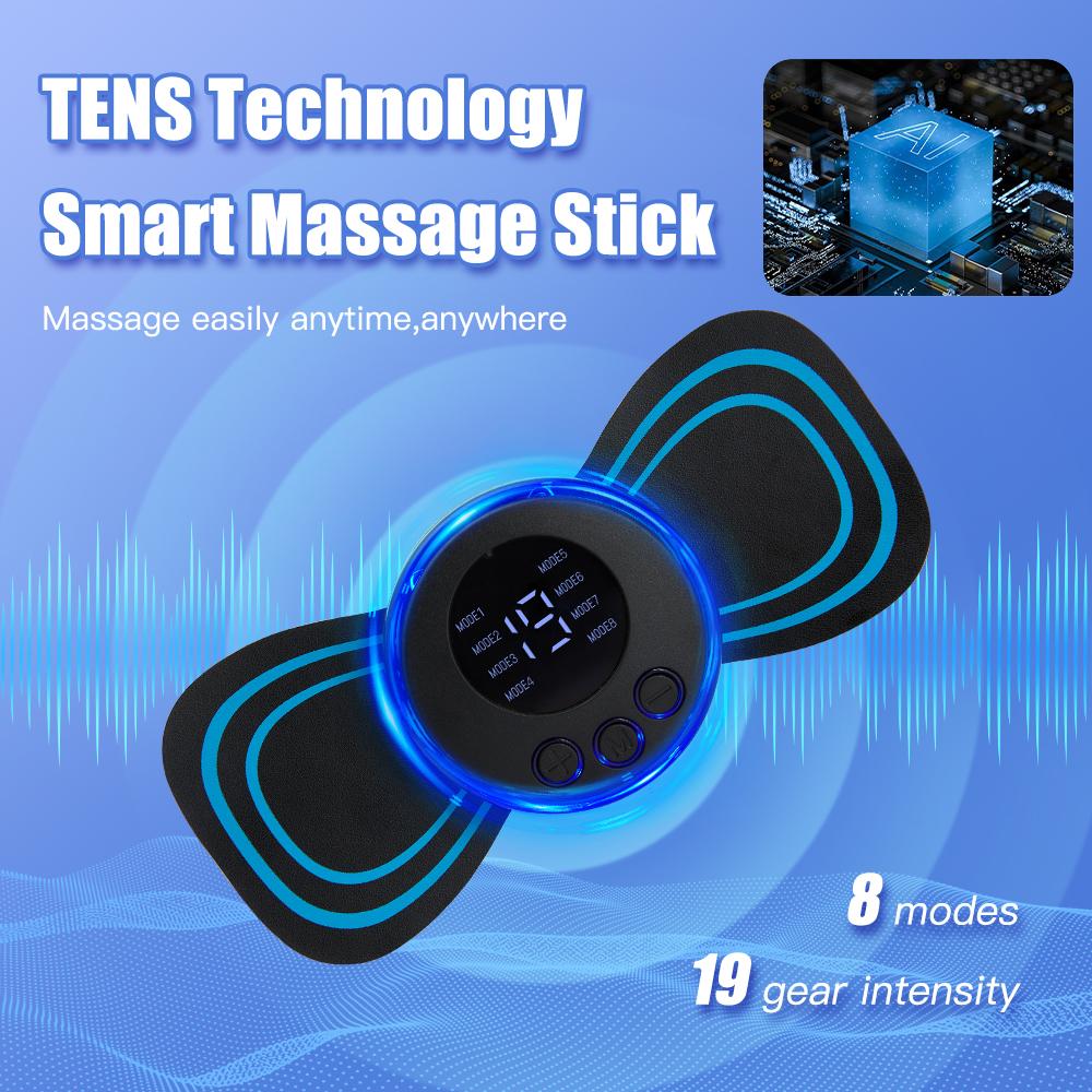 Portable 8 Mode EMS Cervical Vertebra Massage Patch Neck Rechargeable Massager for Muscle Pain Relief Cervical Massage