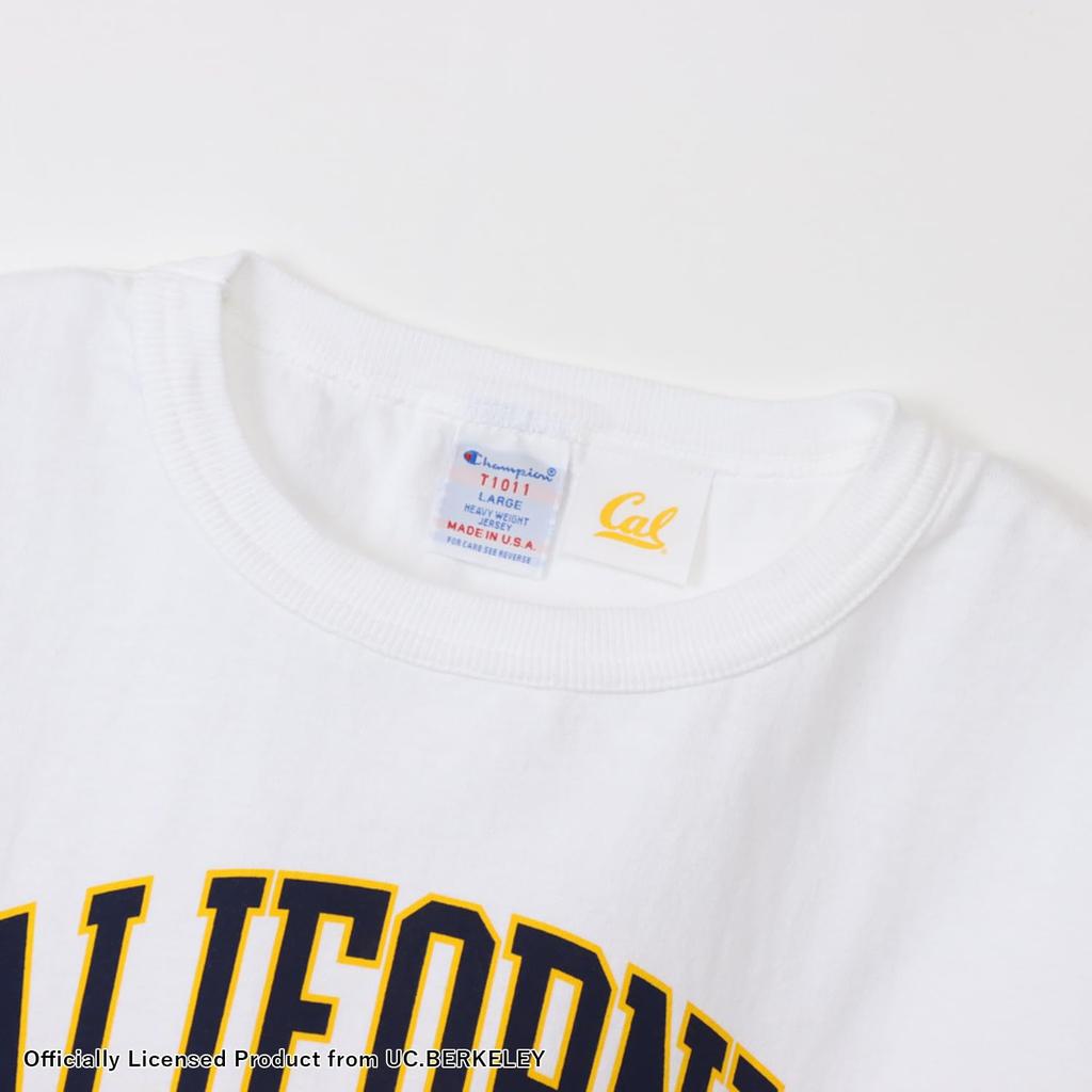 Champion Short Sleeve College Licensed Graphic UC Berkeley Made In Size L T-Shirt, 100% Cotton, 7oz, Print, T1011, Heavyweight, USA, C5-X304, Men's