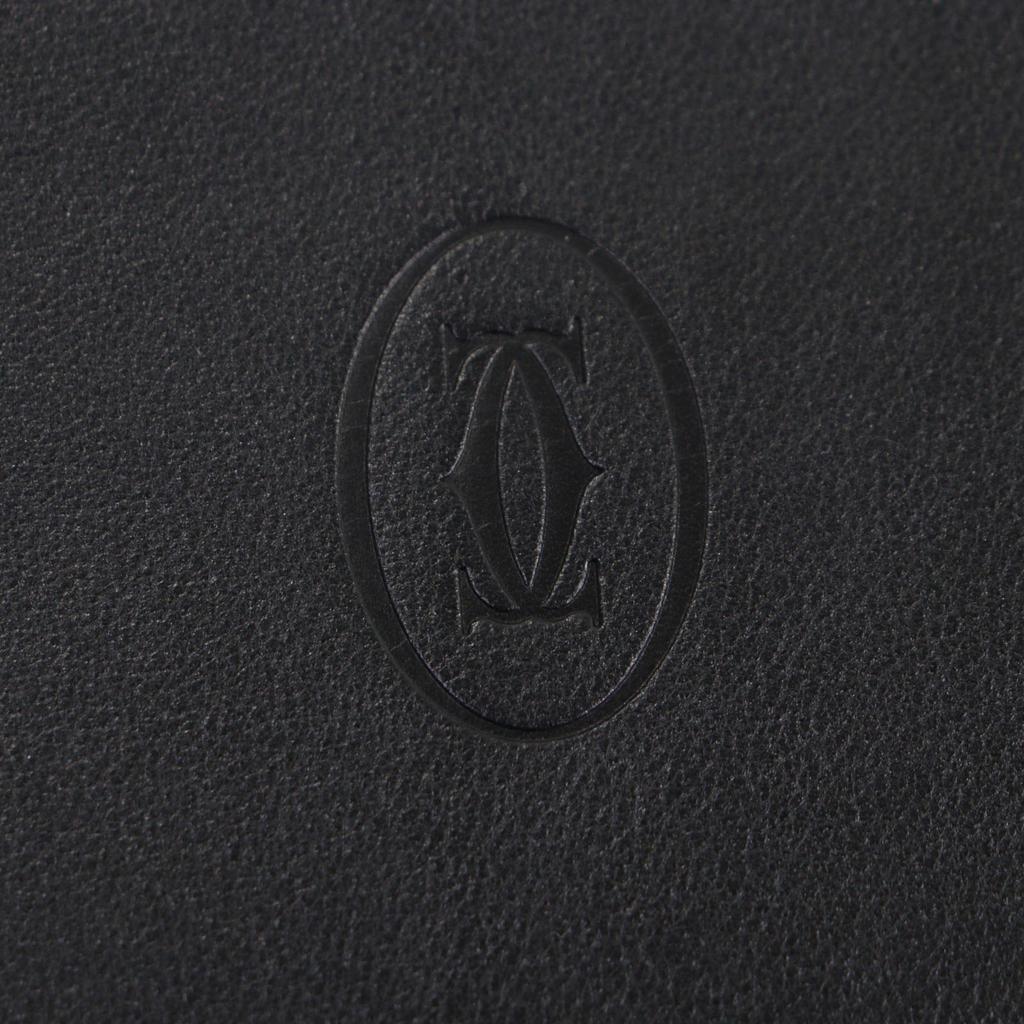 Excellent Cartier Purse black leather mens L3000583 Used