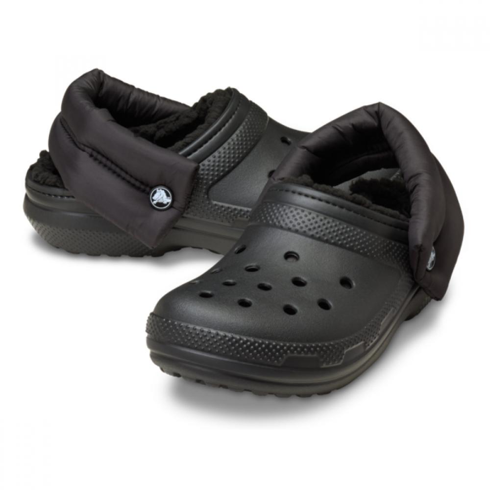 Crocs Classic Puff Strap Lined Clog Black 211979001 (black)/M10W12(280)