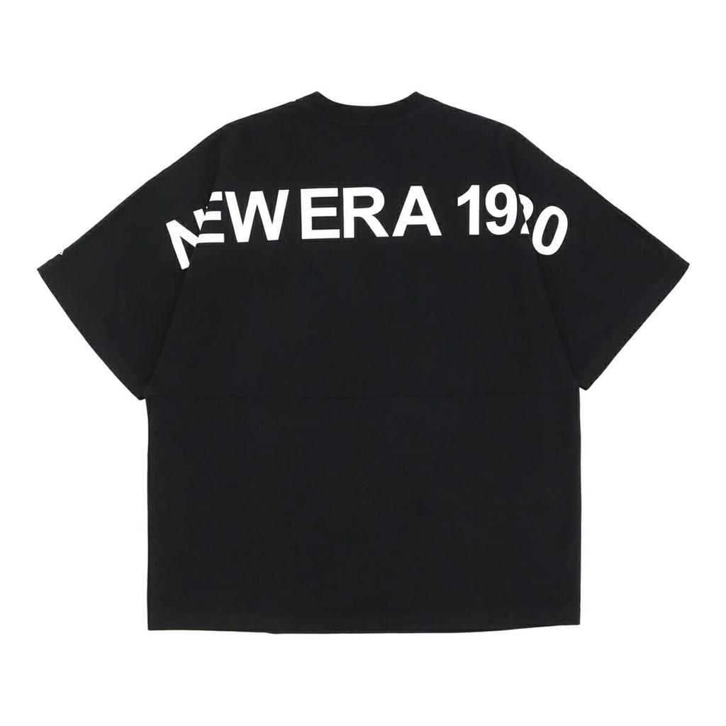New Era Short Sleeve Oversized Sizes NER36A1072 T-Shirt, Cotton, Black, XL, SS, OS, CT, DST, NE1920, BLK, 14410084,