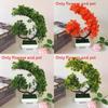 Plastic Fake Flower Bonsai With Chrysanthemum For Living Room Decor