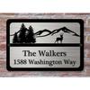 Custom Personalized Metal Address Sign Aluminum House Number Plaque with Deer Mountain Design for Home Decor Gift