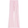 Women's High Waist Pink Ice Silk Sun Protection Flare Pants - Summer 2025 Slimming Casual Trousers