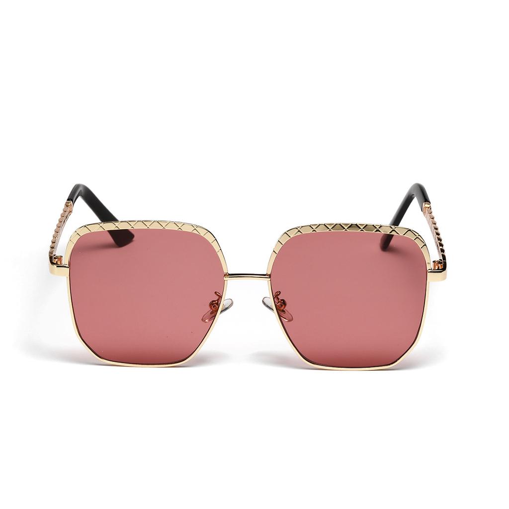 Large Frame Glasses Plain Sunglasses Women Ins Metal Square Sunglasses Men'S Glasses