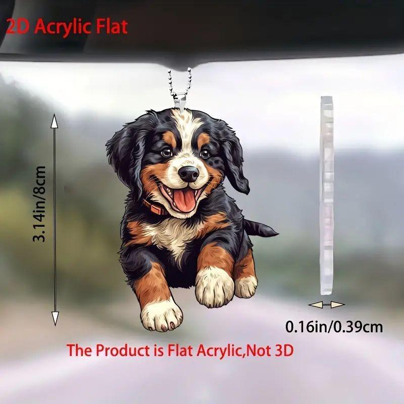 Adorable Cartoon Black Dog Acrylic Car Ornament For Stylish Interior Decoration