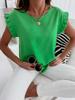 Women's Summer Short-Sleeve Pleated Round Neck Shirt