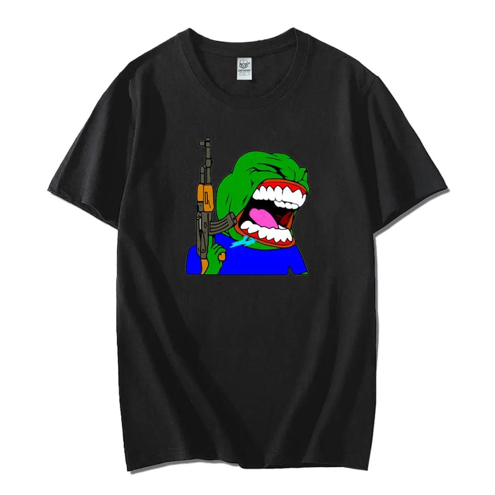 

Funny Pepe The Rogue Frog Frog-patterned Animal TShirt for Men Graphic Unisex Cotton Breathable Christmas Anime Clothes Tshir... S разноцветный