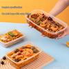Ronghe 750ml Black Rectangular Disposable PP Lunch Box