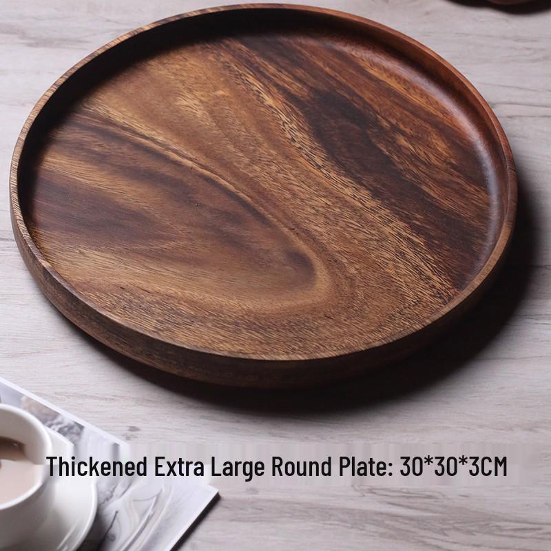 Wooden Leaf-Shaped Snack and Tea Tray