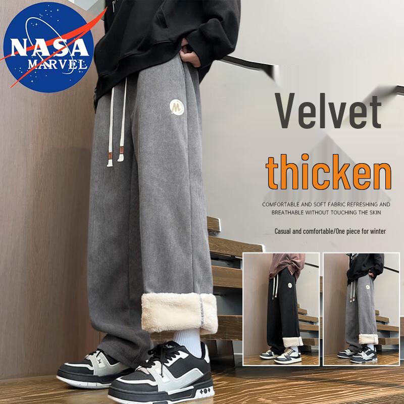 NASA MARVEL Men's Fleece Lined Casual Straight-Leg Pants