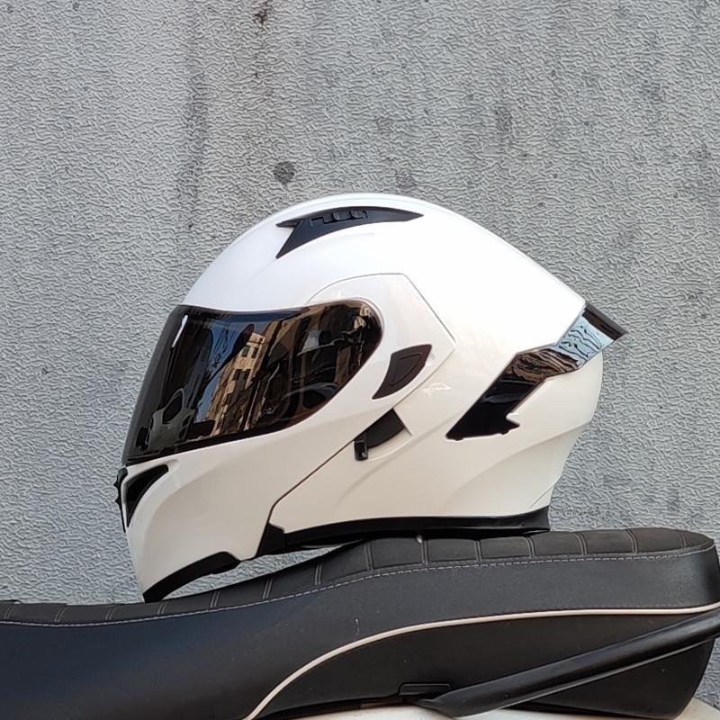 

Мотоциклетный шлем-пиллинг мужской и женский с двойными линзами, мотоциклетный дорожный полнолицевой шлем, персонализированный хвост, Bluetooth-локомотивный шлем M