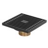 Shower Floor Drain Copper Odorproof Black Large Displacement Floor Drain Set for Bathroom Toilet