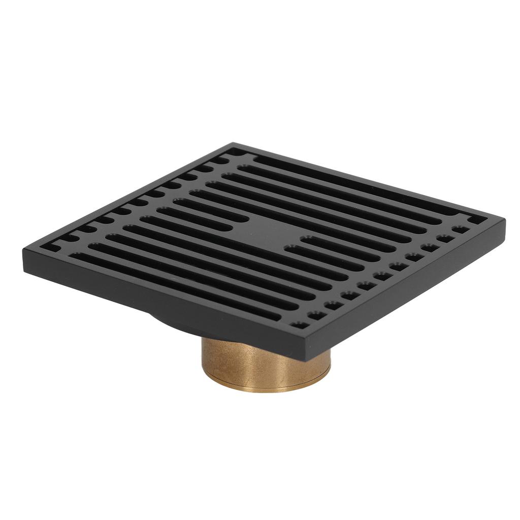 Shower Floor Drain Copper Odorproof Black Large Displacement Floor Drain Set for Bathroom Toilet