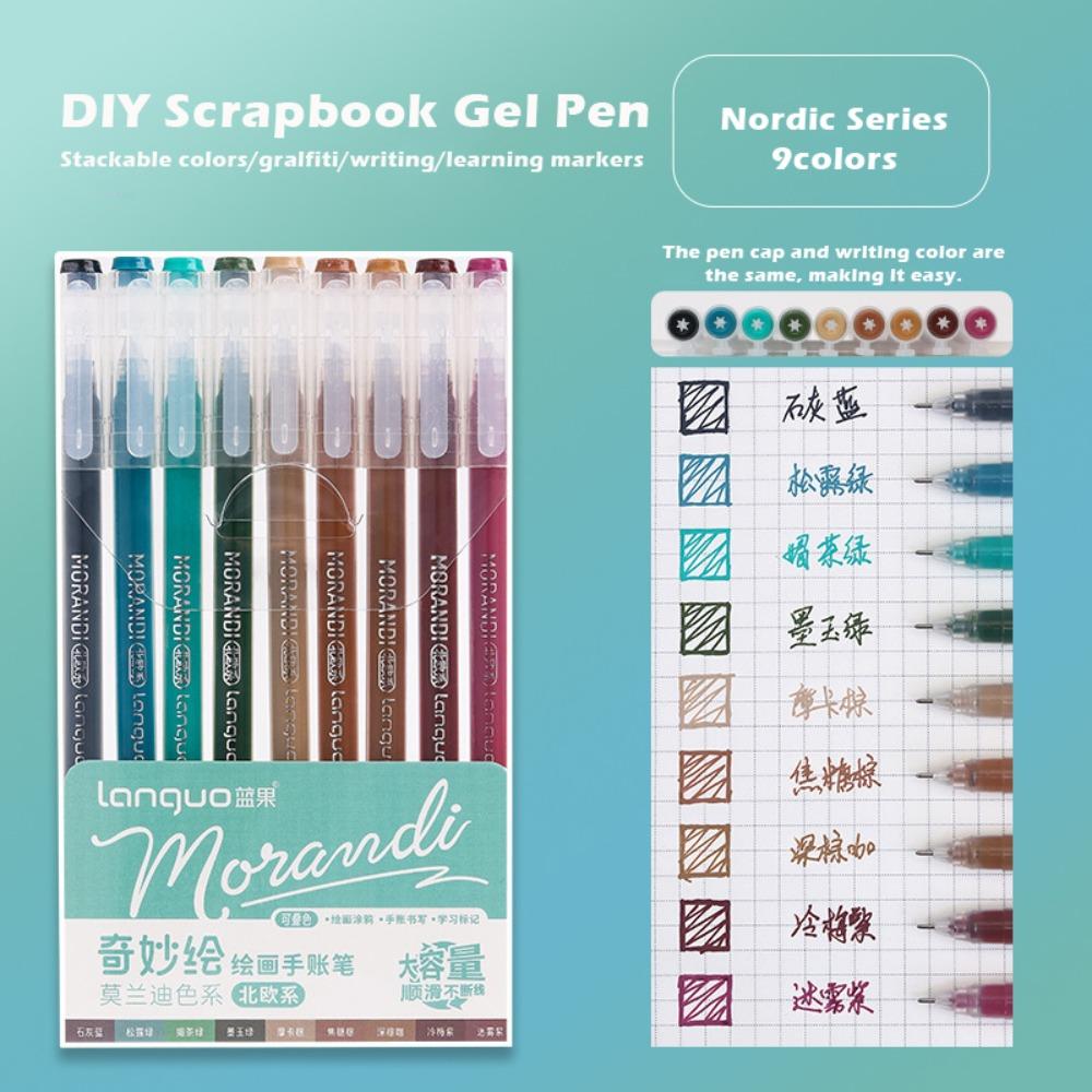 

9pcs New Color Series Color Gel Pen Large Capacity Doodling Pen Cartoon Art Markers Gift 10
