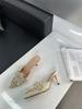 Baotou Fairy Rhinestone Pearl Sandals Summer New Pointed Thin Heel High Heel Sandals Large Size 35-42